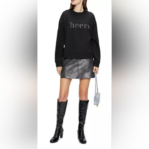 Ted Baker Sweaters - Ted Baker Zerah "Cheers" Embellished Graphic Sweatshirt Black Size L